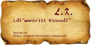 Löwentritt Kincső névjegykártya